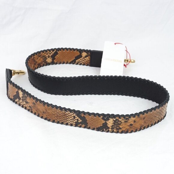 NWT Zadig & Voltaire Shoulder Bag Strap - Snake Effect & Black Leather 39" - Picture 1 of 8